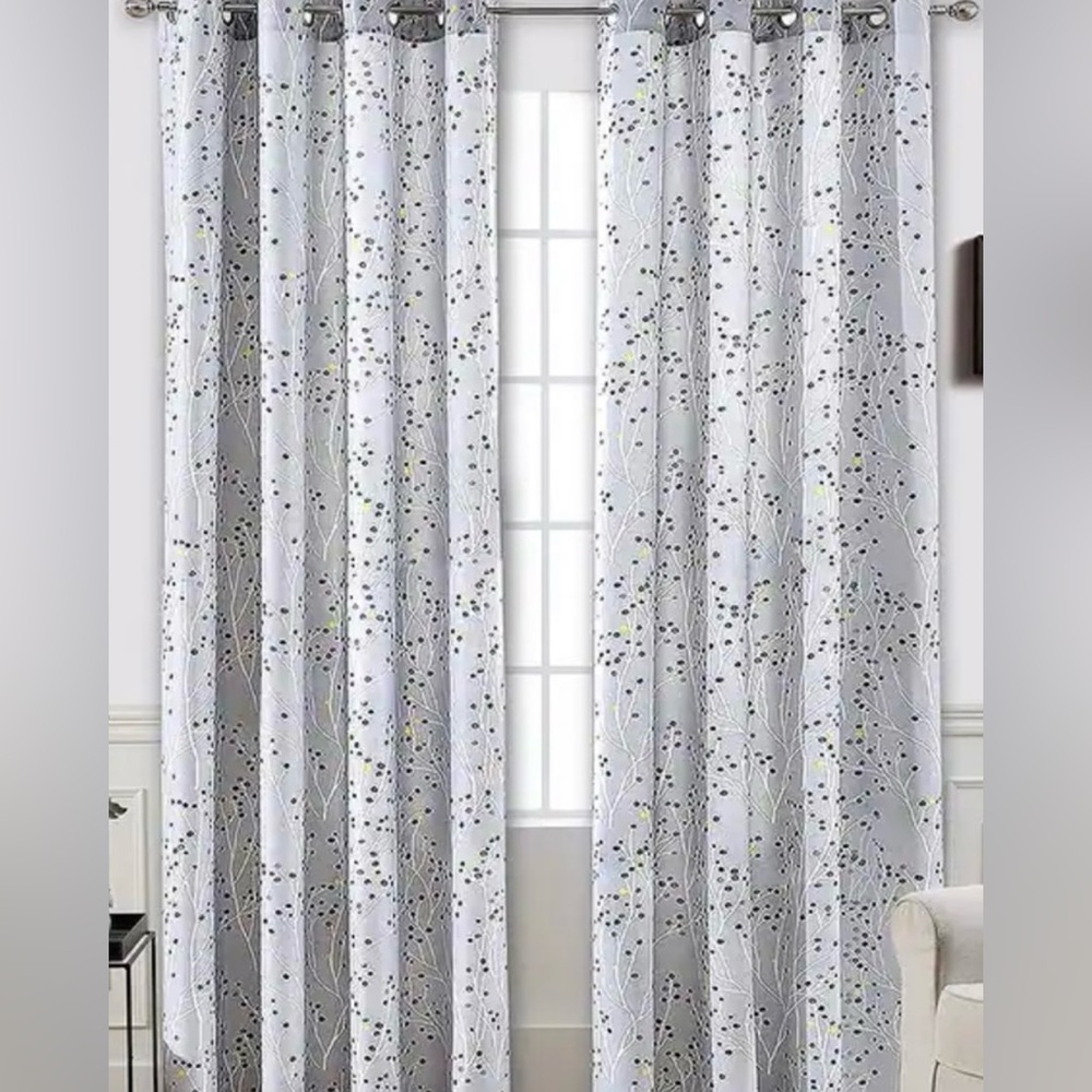 DriftAway Harper Ink Botanical Room-darkening Curtain Panel Pair 50" x 108"